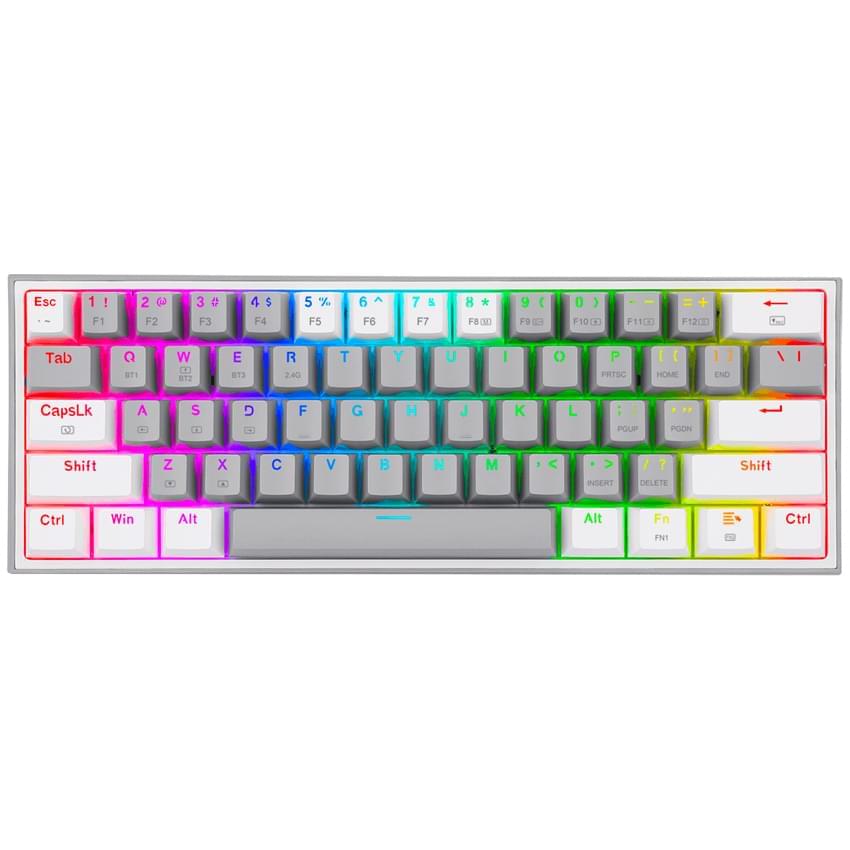 Teclado Redragon Fizz Pro Mecanico Blanco Gris Switch Red